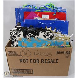 LARGE BOX OF ASSORTED GIFT BAGS.