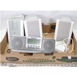 PANASONIC CD PLAYER, RADIO, ALARM WITH IDOCK