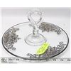 Image 1 : 1930'S TIDBIT TRAY WITH STERLING SILVER OVERLAY