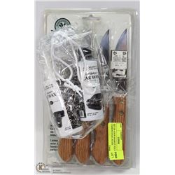 SET OF 4 NEW MARKET SQUARE CARBON STEEL BLADE