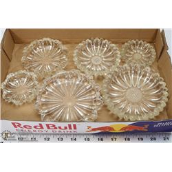 2 SETS OF VINTAGE MATCHING CRYSTAL ASHTRAYS
