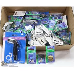 FLAT OF NEW ASSORTED PLUMBING SUPPLIES