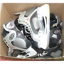 BOX OF HOCKEY SKATES