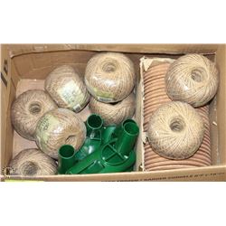 LOT OF CORK PADS, TWINE BALLS EAVESTROUGH
