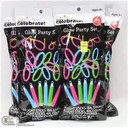 LOT OF 5 PACKS OF GLOW PARTY LIGHT STICKS