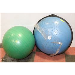 BOSU BALL WITH FITNESS BALL