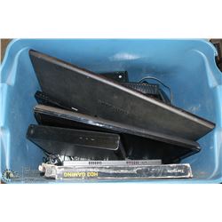 LARGE TOTE OF ASSORTED ELECTRONICS INCL TV,