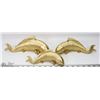 Image 1 : SET OF 3 NEW KOI FISH WALK ART GOLD COLOR