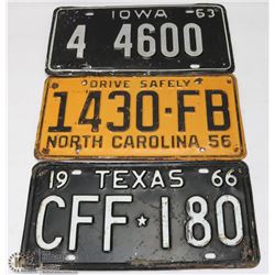 LOT OF MISCELLANEOUS COLLECTOR LICENSE PLATES INCL