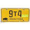 Image 1 : MANITOBA 9T4 NO YEAR LICENSE PLATE