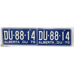 UNUSED SET OF  2 -1970 LICENSE PLATES