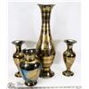 Image 1 : 4PC DECORATIVE BRASS VASE SET