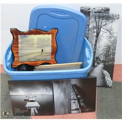 TOTE WITH ASSORTED ESTATE PICTURES AND CAR DVD