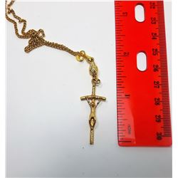 8 - ITALIAN GOLD TONE CRUCIFIX ON