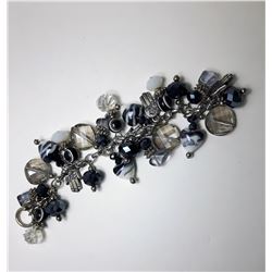 6 - SILVER TONE & CRYSTAL BRACELET