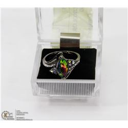 WOMAN INLAID MULTICOLOR STONE CRYSTAL RING