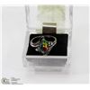 Image 1 : WOMAN INLAID MULTICOLOR STONE CRYSTAL RING