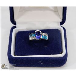 BLUE STONE DESIGNER RING SIZE 7