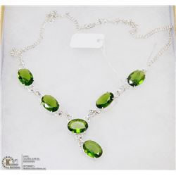 #4-GREEN PERIDOT GEMSTONE NECKLACE