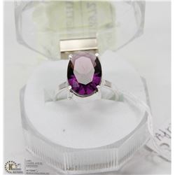 #35-AFRICAN AMETHYST GEMSTONE RING