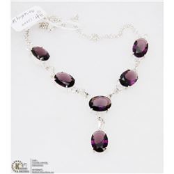 #34-AFRICAN AMETHYST GEMSTONE NECKLACE