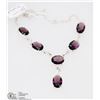 #34-AFRICAN AMETHYST GEMSTONE NECKLACE