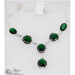 #28-CHROME DIOPSIDE GEMSTONE NECKLACE