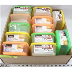 FLAT OF SIGNATURE PLASTIC SANDWICH BOXES WITH