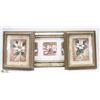 3 FLORAL PICTURES FRAMED