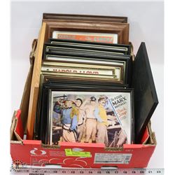 LOT OF ASSORTED PICTURES INCL CHARLIE CHAPLIN,