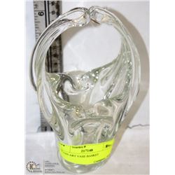 GLASS ART VASE BASKET