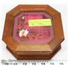 Image 1 : WOOD AND GLASS JEWELLERY BOX