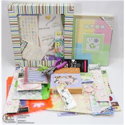 BOX OF SCRAPBOOKING SUPPLIES -