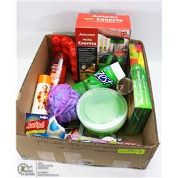 BOX FULL OF NEW PRODUCTS INCL SLAP-CHOP