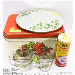 VINTAGE TIN BREAD BOX AND MORE