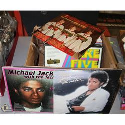 BOX OF LPS INCL MICHAEL JACKSON, JACKSON 5, BENNY