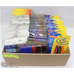 FLAT OF PENS IN ASSORTED STYLES AND COLORS
