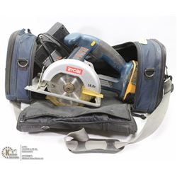 RYOBI 18 VOLT CORDLESS CIRCULAR SAW. TOOLS