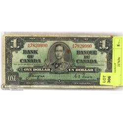 1937 CANADIAN $1 DOLLAR BILL