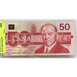 BANK OF CANADA 1988 $50 BANK NOTE-BIRD SERIES