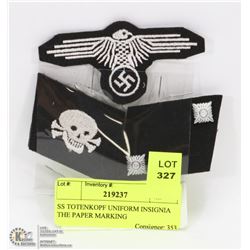 SS TOTENKOPF UNIFORM INSIGNIA THE PAPER MARKING