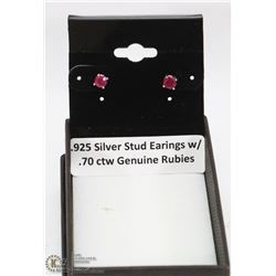 .925 SILVER STUD EARRINGS WITH .70TCW GENUINE