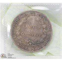 1908 .900 INDOCHINE TRADE DOLLAR COIN.