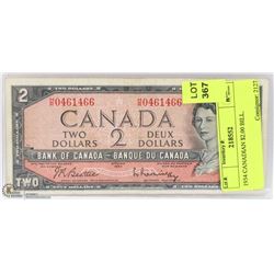 1954 CANADIAN $2.00 BILL.
