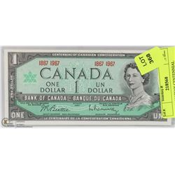 UNC CANADIAN CENTENNIAL DOLLAR BILL.