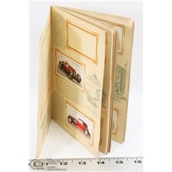 VINTAGE ALBUM CIGARETTE CARDS OF MOTOR CARS.