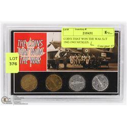 COINS THAT WON THE WAR SET 1942-1945 NICKLES.