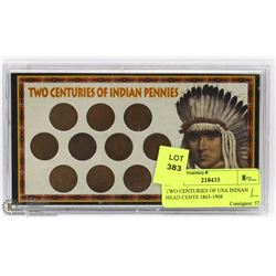 TWO CENTURIES OF USA INDIAN HEAD CENTS 1863-1908