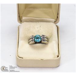 925 SILVER AND BLUE AQUAMARINE STONE