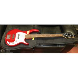 IBANEZ BASS GUITAR RED MILESTONE WITH SOFT CASE